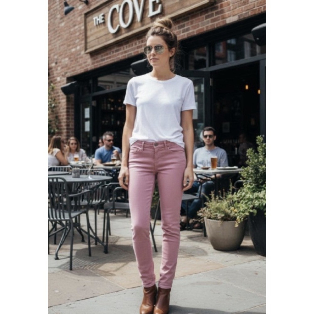 Paige Mauve Pink Jeans Women Size 29 Inseam 26.5 Premium Denim